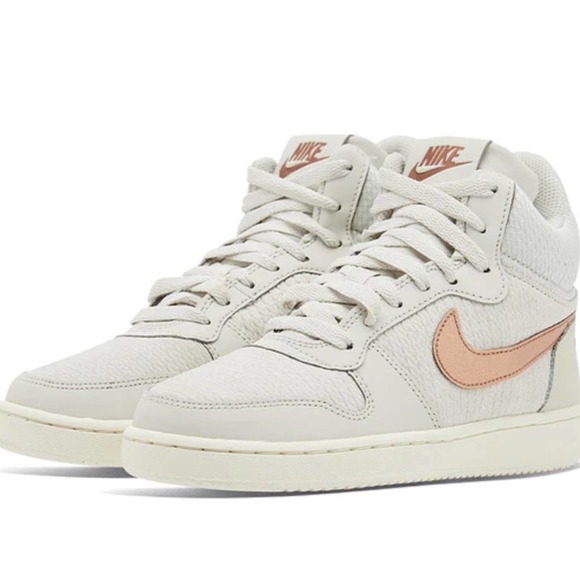 Nike Court Borough Mid Premium 'Light Bone Metallic Bronze - Picture 1 of 9